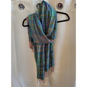 AHUJASONS Scarf Soft Wool Modal Colorful‎ Woven Lightweight Made in India 16470